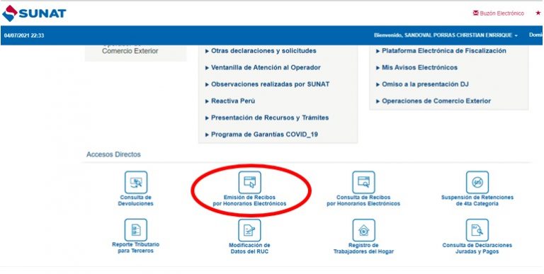 EMITIR RECIBO POR HONORARIOS ELECTRONICO 】 AQUI